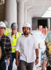 Canteiro de obras da Linha Leste recebe visita do novo secretário da Seinfra