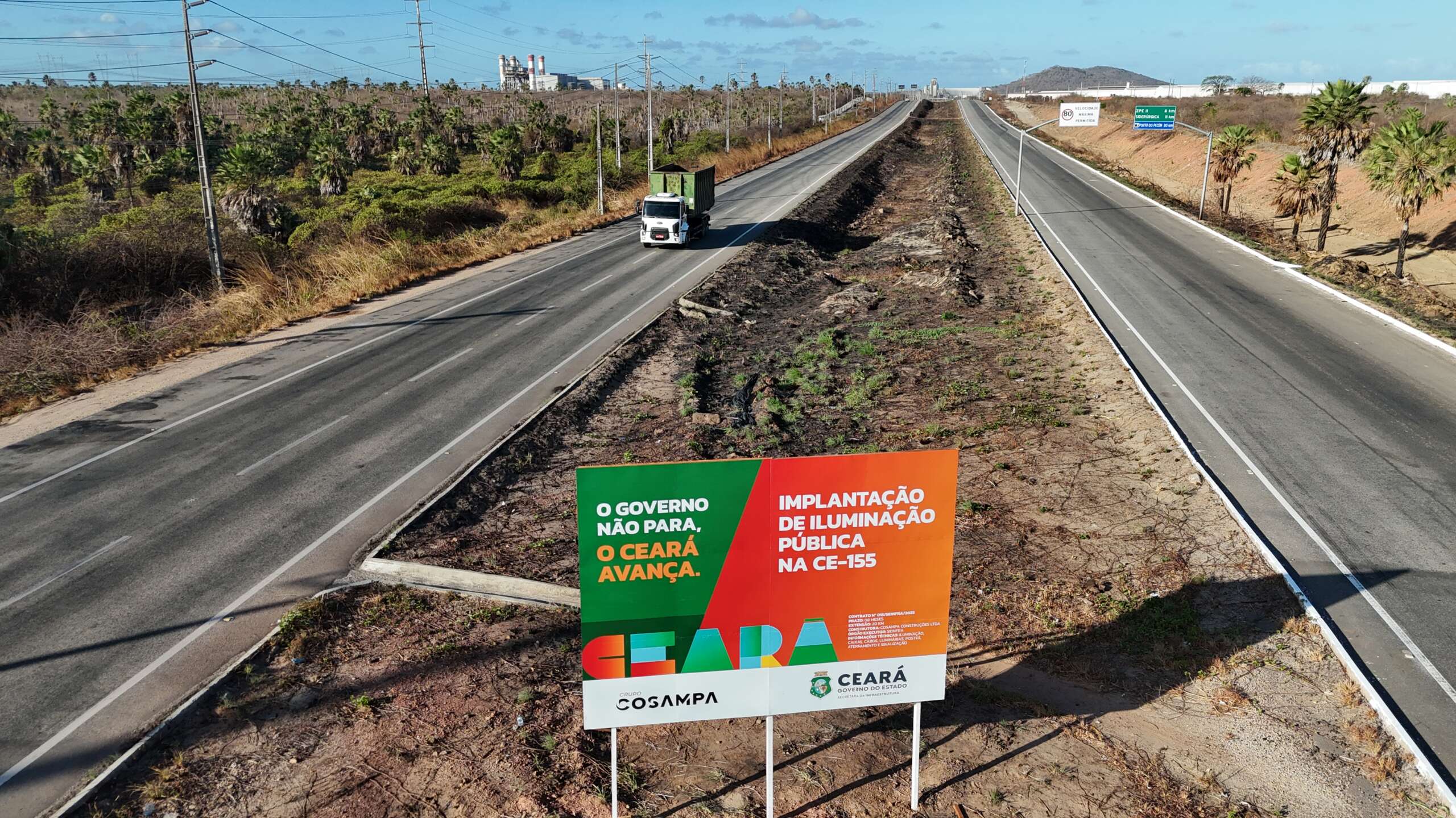 CE-155: Acesso ao Porto do Pecém ganhará iluminação pública autorizada pela Seinfra